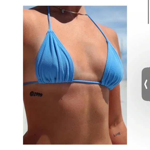 Gnash swim BNWT towelling string bikini top and bottoms size 2US/6AU - Picture 3 of 12